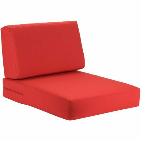 BFM SEATING Aruba Logo Red Canvas Armchair Cushion Set 163PH5102RCU